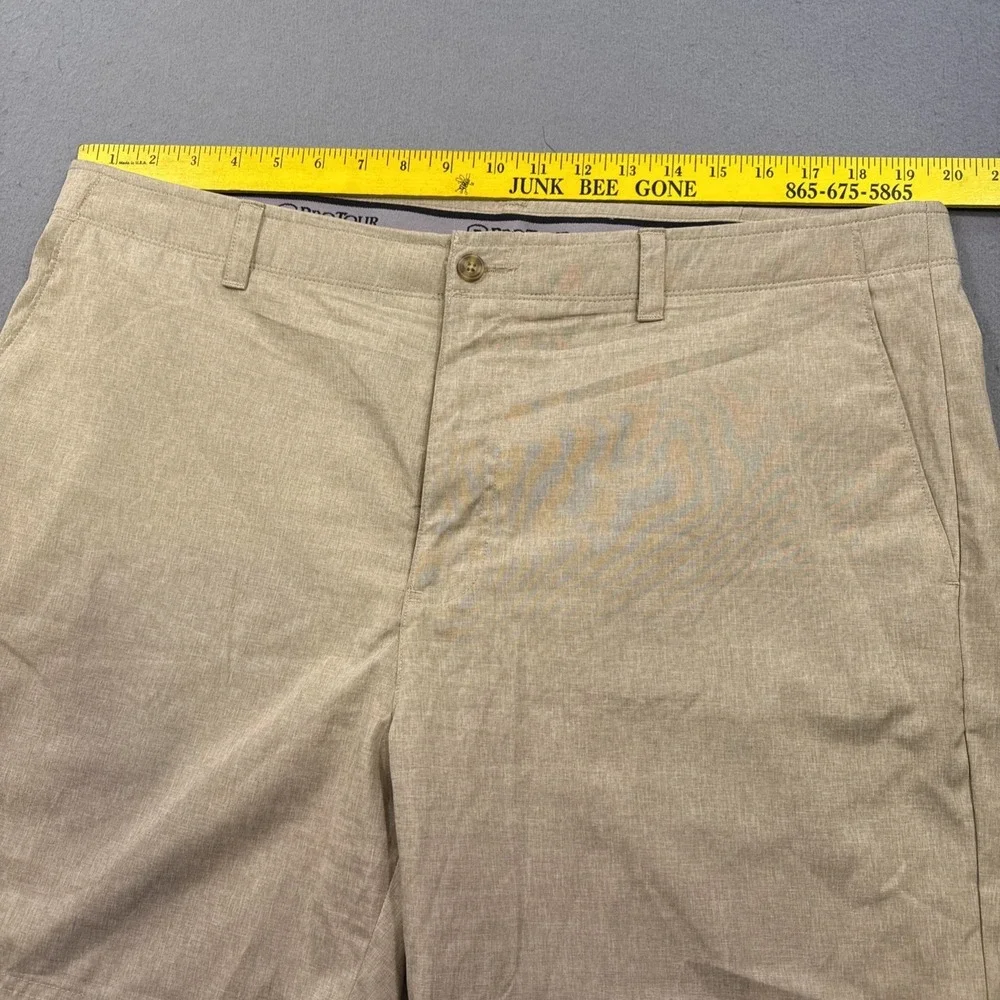 Pro Tour SHORTS  Men's 38 Performance Golf Shorts  TAN   Front